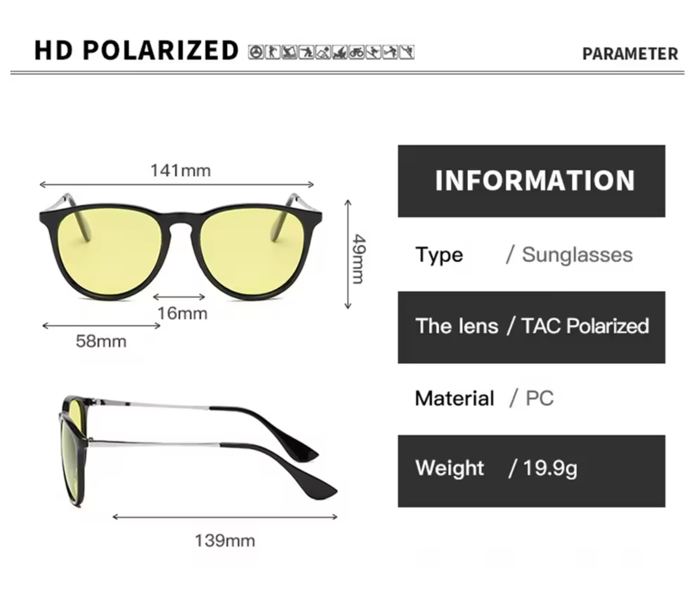 Photochromic Night Vision Glasses – Polarized Transition Driving Eyewear