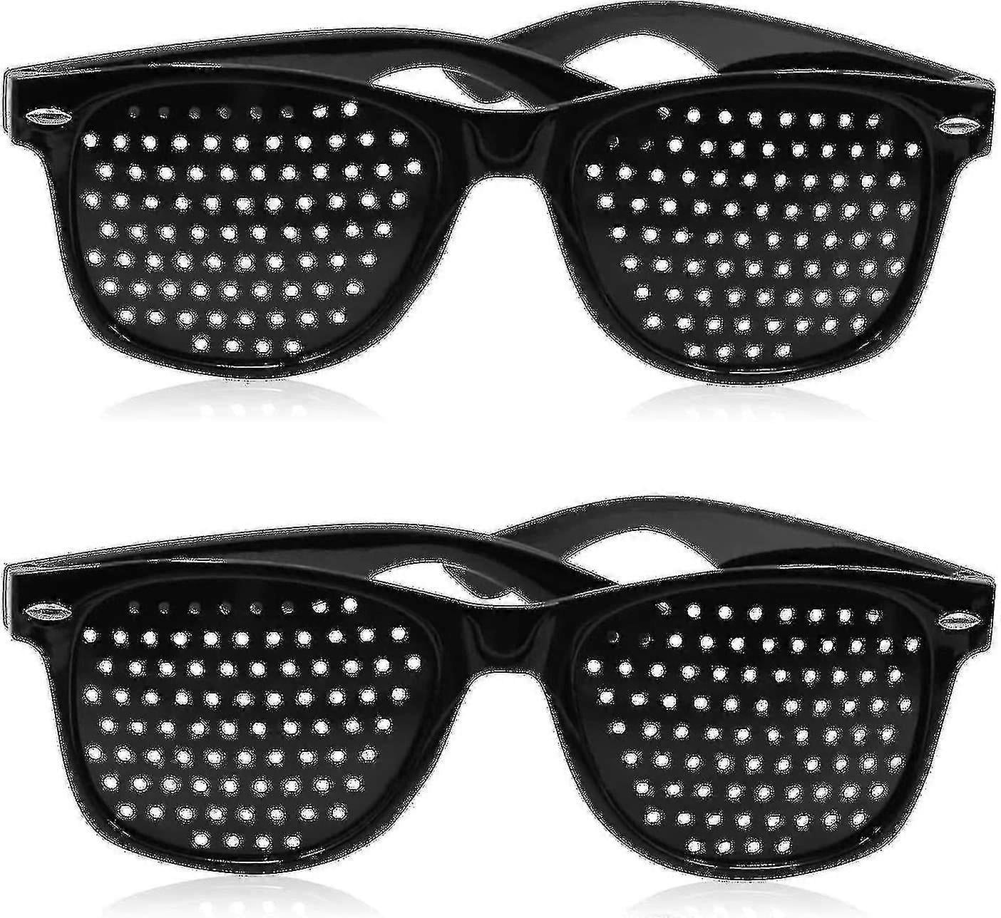 Santiora Acupressure Pinhole Eye Exercise Glasses - black frame vision relief and eye training