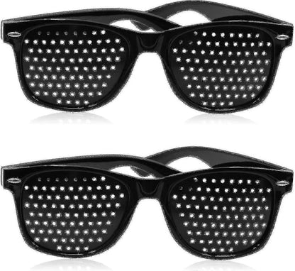 Santiora Acupressure Pinhole Eye Exercise Glasses - black frame vision relief and eye training