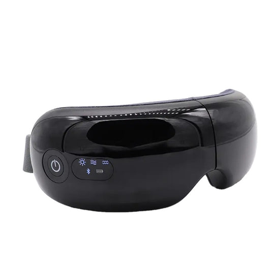 Santiora Smart Electric Eye Massager - foldable black design with heat and air compression