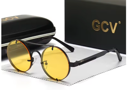 Gothic Steampunk Sunglasses – Polarized UV400 Vintage Round Frame Eyewear