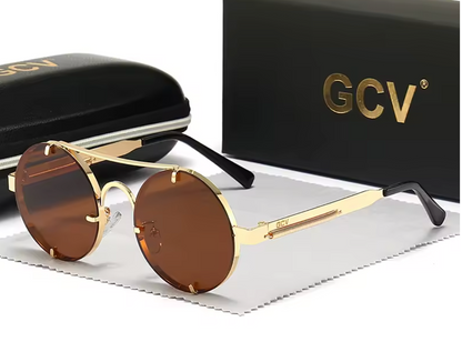 Gothic Steampunk Sunglasses – Polarized UV400 Vintage Round Frame Eyewear