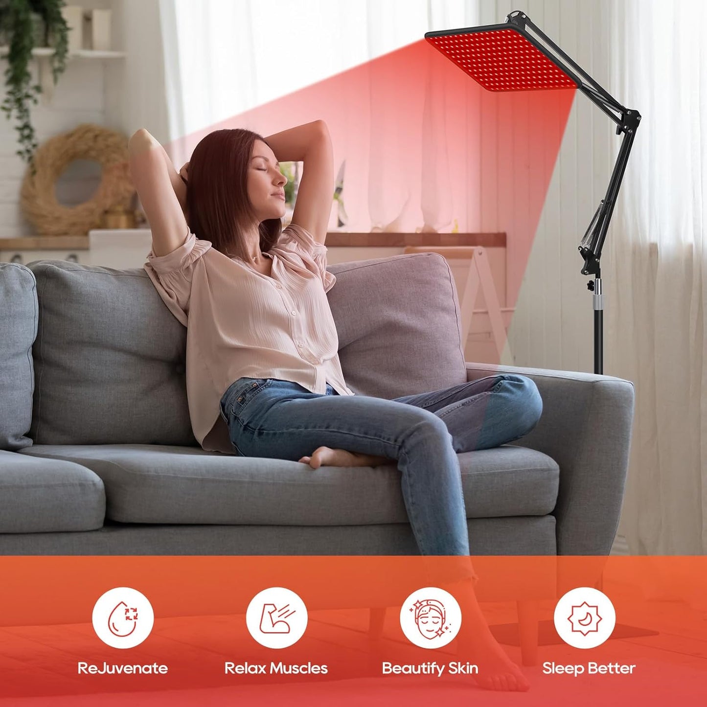 Red Light Therapy Lamp – Full Body Near-Infrared Wellness Panel