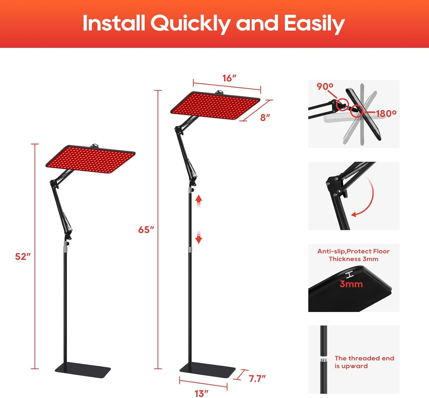 Red Light Therapy Lamp – Full Body Near-Infrared Wellness Panel